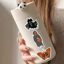 50Pcs Halloween Pumpkin Ghost Stickers, Spooky Cartoon Decals, Waterproof Sticker Pack For Water Bottle Laptop Scrapbook DIY Decor - 50pcs/set - View 5