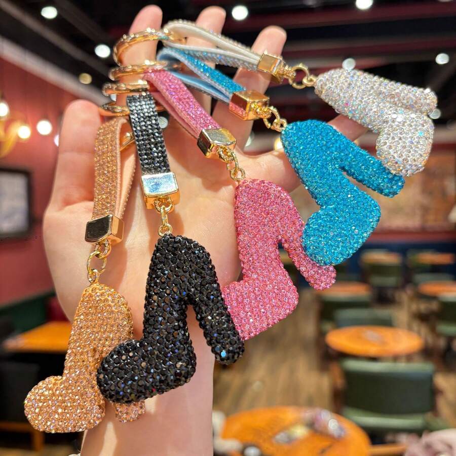 Hasbro New Creative Rhinestone Women's High Heel Shoes Keychain Charm, Exquisite Boutique Girls Bag Pendant Accessory - One Size - View 1