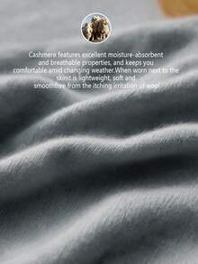 HEYMINI 100% Cashmere, Minimalist Round Neck Cashmere Cardigan, Comfortable Versatile Knit Sweater For Autumn/Winter, Daily Fashion Outfit - Grey - View 9