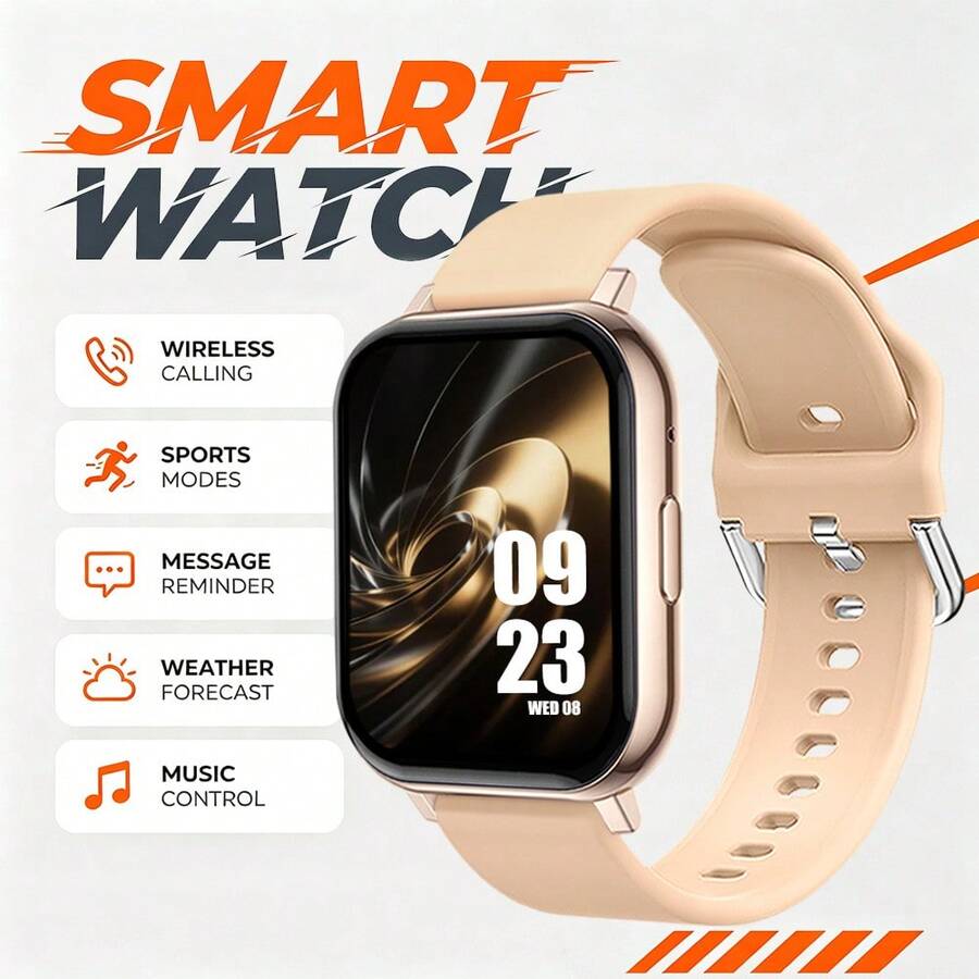 Smart Watch, Latest 1.83-Inch 180mAh Battery Fashion Full Screen Touch Outdoor Sports Smartwatch, Suitable For Men And Women, Supports Wireless Calling, Message Notification, Sports Tracking, Step Counting, Wireless Music Playback, Multiple Sports Modes, Perfect Holiday Gift