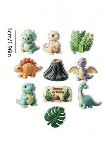 20pcs Dinosaur Cake Toppers, Dinosaur Figurines, Acrylic Cute Cake Decorations, Suitable For Birthday Party, Theme Party - Multicolor - View 7