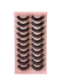 20/10 Pairs False Eyelashes, Russian Strip Lashes, D Curl, Tffy Cat Eye Effect, With False Eyelash Tail, Extra Long False Eyelash Set, Strip Lashes, Eyelashes, False Eyelashes, False Eyelashes - Black - View 10