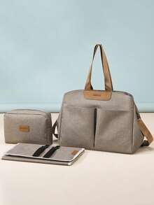 3pcs/Set Mommy Bag, Fashionable Mother & Baby Bag, Handheld & Shoulder Bag, Maternity Diaper Pad Bag - Multicolor - View 9