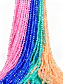 3mm Faceted Cat Eye Stone Mini Beads, 5 Colors, 36cm/14.17in Length, Approx 115-120pcs Loose Beads For DIY Necklace Bracelet Ring And Other Women's Jewelry, Jewelry Making Spacer Beads - Multicolor - View 7