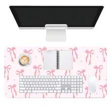 PU Leather Desk Mouse Pad, Pink Bow Pattern Large Desk Mat, Waterproof Anti‑Slip Dirt‑Resistant Gaming Keyboard Pad For Office Desktop Decor - View 7