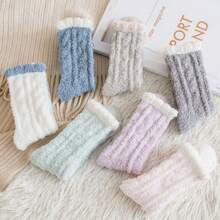 5/10 Pairs Plush Lined Soft Warm Wool Slippers Socks, Winter Warm Socks, Christmas Gift, Suitable For Women Autumn Wear - Multicolor - View 10