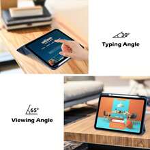 1pc Transparent Acrylic Tri-Fold Stand Tablet Case Blue, Built-In Pen Slot, Color-Matched Soft Edge Full Coverage, Acrylic Back Shell, Sleep/Wake, Tri-Fold Flip Tablet Protective Case, Compatible With IPad 10th/(A16) 11 Inch Model, Please Remove Protective Film Before Use - Blue - View 5