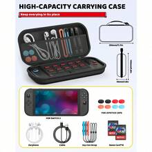 Switch 2 2025 Carrying Case, Holds 20 Game Cartridges, With Pocket, Protective Hard Shell, Portable Travel Storage Bag, Compatible With Switch 2 Accessories And Games - View 4