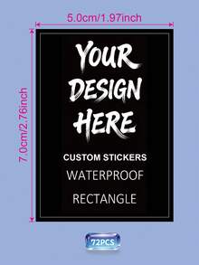 1/32/72/104pcs Custom Printed Rectangle Labels For Bottle, Personalized Waterproof Rectangular Stickers, Customized Printed Rectangle Label For Candles, Jars, Packaging Seals, Product Labels, Rectangle Sticker For Business Logo - Multicolor - View 53