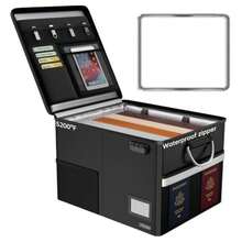 5200℉ Fireproof Document Box With Lock, File Organizer With Handle - Black - View 9