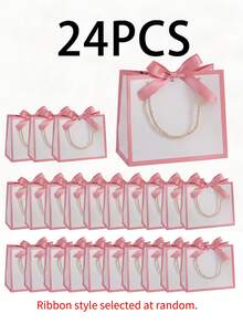 24pcs Hot Stamped 300g Paper Gift Bags, Mini Thank You Paper Gift Bags With Thick Rope Handles, Suitable For Christmas Party Favors, Wedding, Birthday, Graduation Party Souvenir Decoration Packaging - J-Multicolor - View 11