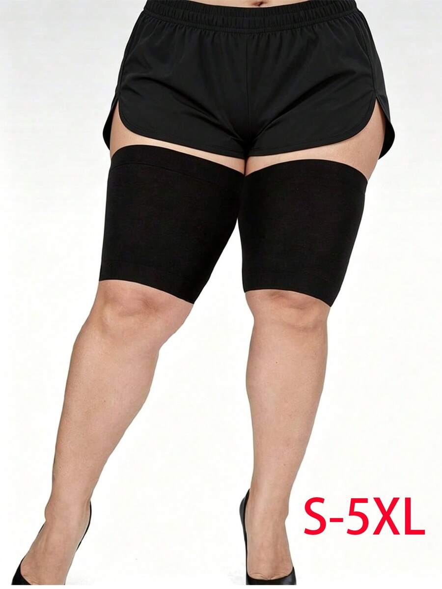 2pcs/Set - Thigh Compression Sleeve & Band | Suitable For Running & Sports | Upper Thigh Sleeve | Neutral Elastic Thigh Compression Support With Anti-Slip Grip - Multicolor - View 1