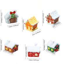 6pcs Miniature Christmas House Model Decor Set - Resin Mini Snow House Accessories, Suitable For Desktop Potted Plants, Terrariums, Home Decoration & Party Arrangement, Also Can Be Used As Halloween Gift. - A - View 11