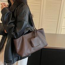 New Minimalist Shoulder Bag Casual Tote Fashion Work Commute Women's Handbag - Coffee - View 3