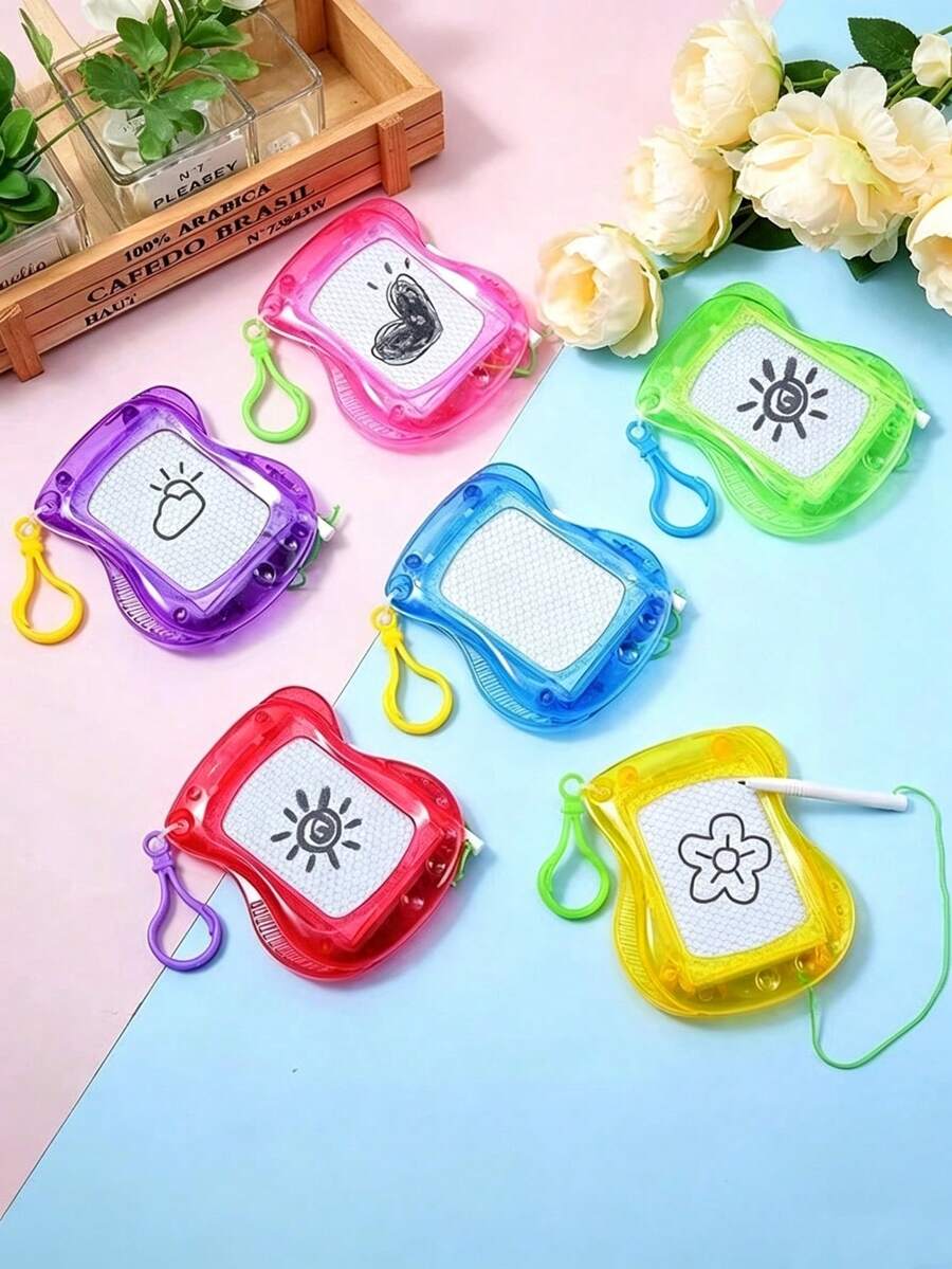 1pc/3pcs Erasable Drawing Board Keychain Series, Can Be Used As Keychains For Luggage And Cars. Small Drawing Boards And Writing Boards Are Excellent Teaching Tools For Home And School, Also Can Be Used As Fun Gifts Or Prizes For Classrooms, After-School Learning, Parties, Birthdays And Other Occasions (Random Color Of Keychains On Drawing Boards) - Multicolor - View 1