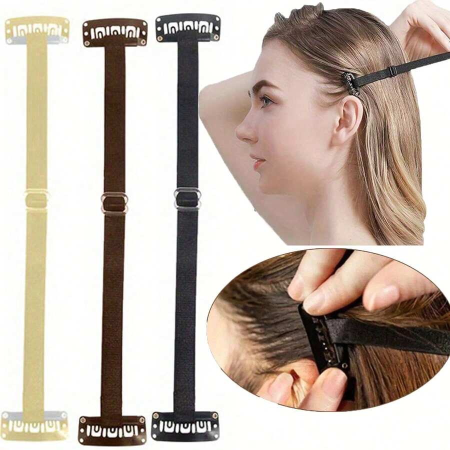 3 buah pita pengencang wajah lift up yang dapat disesuaikan, dapat digunakan kembali, jepit rambut tak terlihat, pita elastis tak terlihat - MultiWarna - View 1