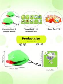 1pc Chameleon Frog Tongue Catching Worm Game, Fun Family Board Game, Interactive Desktop Party Game, Suitable For Adult Competitive Tongue-Blowing Mask, Adult Interactive Competitive Battle Game, Birthday Gift, Holiday Gift, Halloween Gift, Christmas Gift, Party Gift, Small Gift - Multicolor - View 6