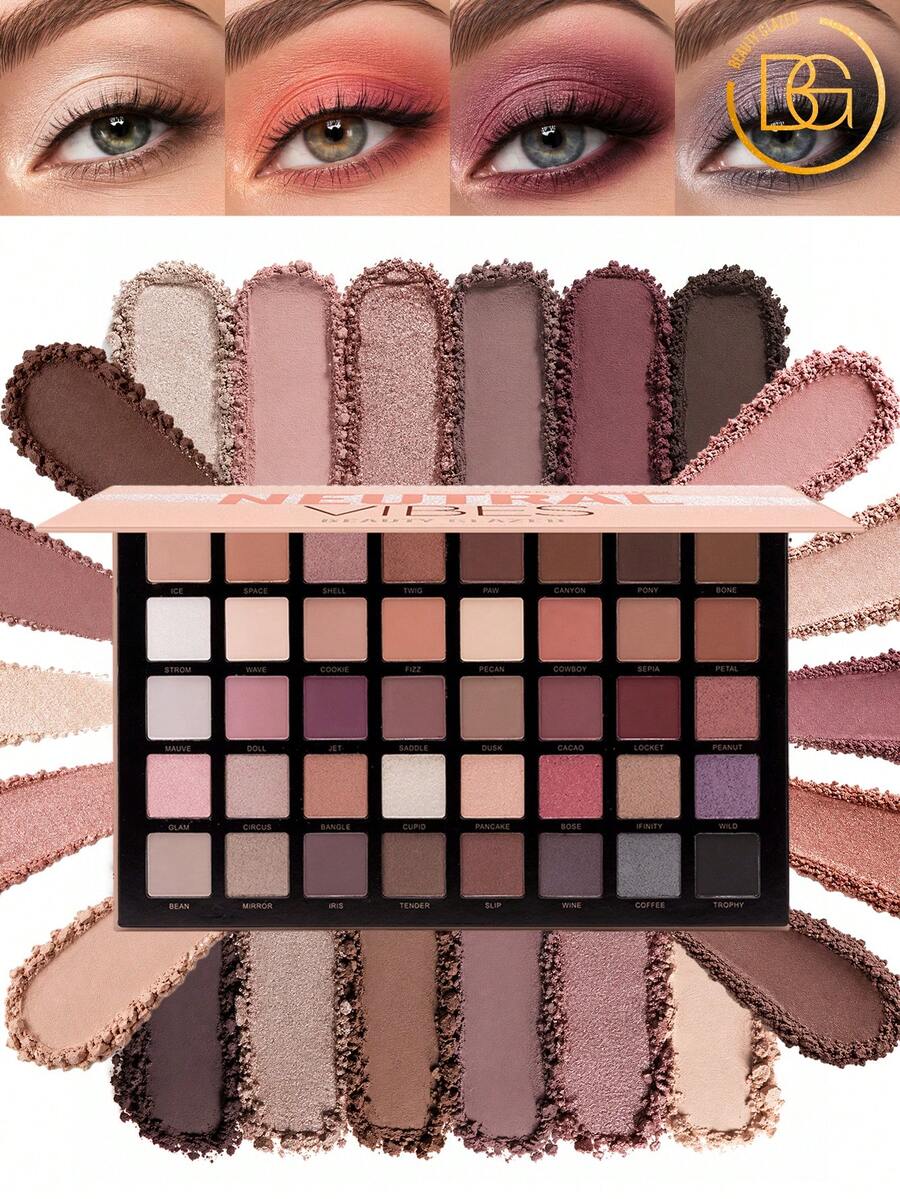 beauty glazed Palet Eyeshadow Smoky Mutiara 40 Warna, Tekstur Matte Shimmer, Sangat Berpigmen, Formula Bubuk yang Mudah Dibaurkan, Ciptakan Kontur Dimensi, Riasan Harian Alami, Cocok Untuk Pemula