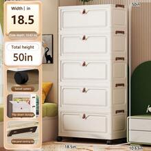 Multi-Size Flip-Top No-Assembly Folding Storage Cabinet, Home Organizer Cabinet For Living Room, Snack, Toy And Miscellaneous Storage - White - View 11