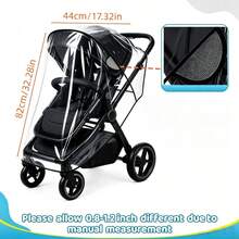 Transparent Stroller Rain Cover, Dual-Side Breathable, Lightweight, Portable, All-Season Universal, Travel Windproof & Waterproof Stroller Accessory - Transparent Mosquito Net Rain Cover - View 2
