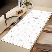Alas Mouse Meja Besar Kulit PU Motif Polkadot Stroberi Merah Muda yang Lucu, Tahan Air, Anti Kotoran, Anti Selip, Alas Meja Keyboard, Pelindung Permukaan Meja yang Halus, Dekorasi Meja Estetis yang Manis untuk Rumah, Kantor, Kerja, Belajar, Bermain Game, Laptop, Komputer, Desktop, dan Penggunaan Sehari-hari - View 2