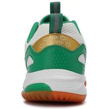 Men Lace‑Up Badminton Shoes Breathable Mesh Upper Indoor Court Training Athletic Sports Sneakers - White-green - View 4