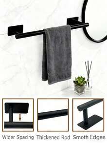 5-Piece Bathroom Stainless Steel Towel Ring Towel Rack Bathroom Towel Bar Bathroom Hook Set Bathroom Shelf Toilet Paper Holder Storage Hook Hotel - Square Bottom Nail-free - View 2