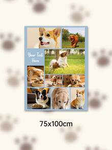 Custom Photo Text Throw Blanket, Personalized Picture Collage Fleece Blanket, Customized Pet Memory Photo Blanket For Sofa Bed Home Decor Gift - Multicolor - View 17