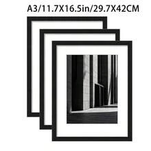 Mosearon 3件/2件/1件裝黑色MDF相框 A4證書框 30*40CM海報框 無卡紙 壓克力透明面板 適用客廳、臥室、藝廊牆面裝飾 - 黑色 - 查看 12