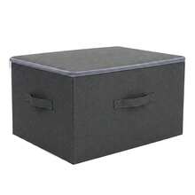 3pcs Clothing Storage Box, Home Large Capacity Wardrobe, Clothes And Blankets Layered Sorting Box, Storage Basket Artifact, Suitable For Bed Sheets, Underwear, Desktop Sorting, Under-Bed - Dark Grey - View 4