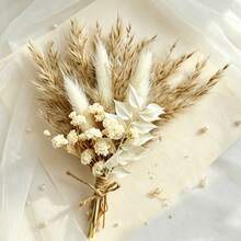 Mini Artificial Flower Bouquet Bohemian Wedding Decor Men's Boutonniere Table Centerpiece Reed Grass Birthday Cake Decor - Mix-g12 - View 6