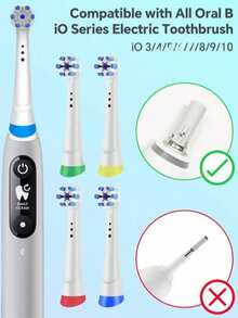Replacement Brush Heads For -IO Electric Toothbrushes, Professional Electric Toothbrush Head Replacement Parts, Suitable For -IO 2, 3, 4, 5, 6, 7, 8, 9, And 10 Series Electric Toothbrushes. - Multicolor - View 2