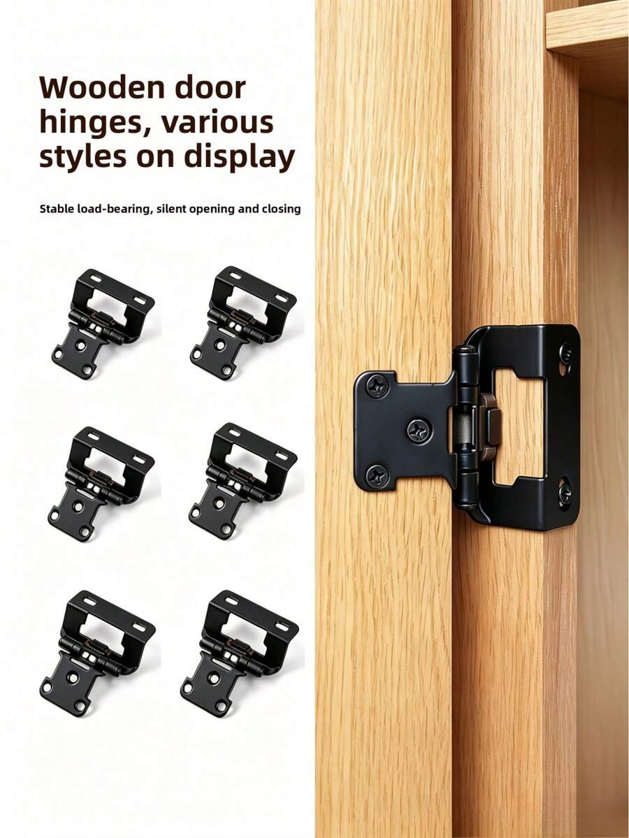 4pcs/8pcs Self-Closing Spring Hinges With Matching Screws, Automatic Rebound Cabinet Door Hinges, Cabinet Door Hardware Accessories