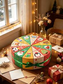 Christmas Advent Calendar Gift Box Fillers, Triangle Hollow Advent Calendar Gift Box, Small Ornament Gift Box - With Ribbon And Number Stickers, Surprise Party Packaging Box, Suitable For Christmas - Multicolor - View 5