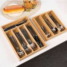 1-Piece Kitchen Drawer Organizer, Kitchen Utensil Organizer Tray, Cutlery Tray, Christmas Decoration, Halloween Decoration, Autumn Decoration - Khaki - View 3