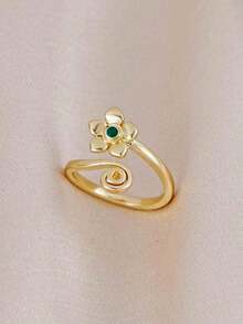 1pc Minimalist Floral Design Toe Ring, Suitable For Women's Daily, Summer Beach, Vacation, Party Wear - Multicolor - View 2