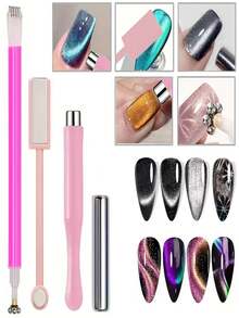 4Pcs Dreamy Effect Cat Eye Nail Art Tool Kit, Practical Nail Art Supplies For Nail Lovers - Multicolor - View 3