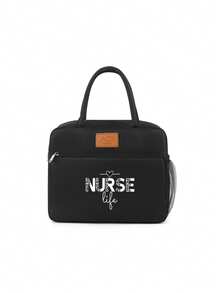 1 Pc, Nurse Pattern Printed Handbag, Large Capacity Handheld Bag, Suitable For Office Workers And Travel - one-size - View 8