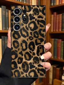 1pc TPU Classic Leopard Print Phone Case For Android Devices, Brown & Black Animal Pattern Aesthetic Protective Cover, Fashionable Anti-Drop Shockproof Shell For Girls, Compatible With Samsung, Series Phones - Black - View 5