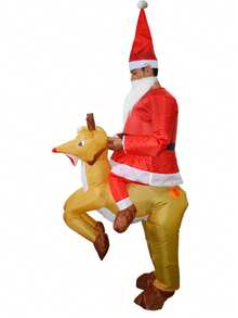 Halloween Christmas Reindeer Santa Claus Inflatable Costume, Unisex Inflatable Costume, Holiday Personalized Outfit Inflatable Costume, Blower Included, Battery Not Included - Reindeer Santa Claus - View 8