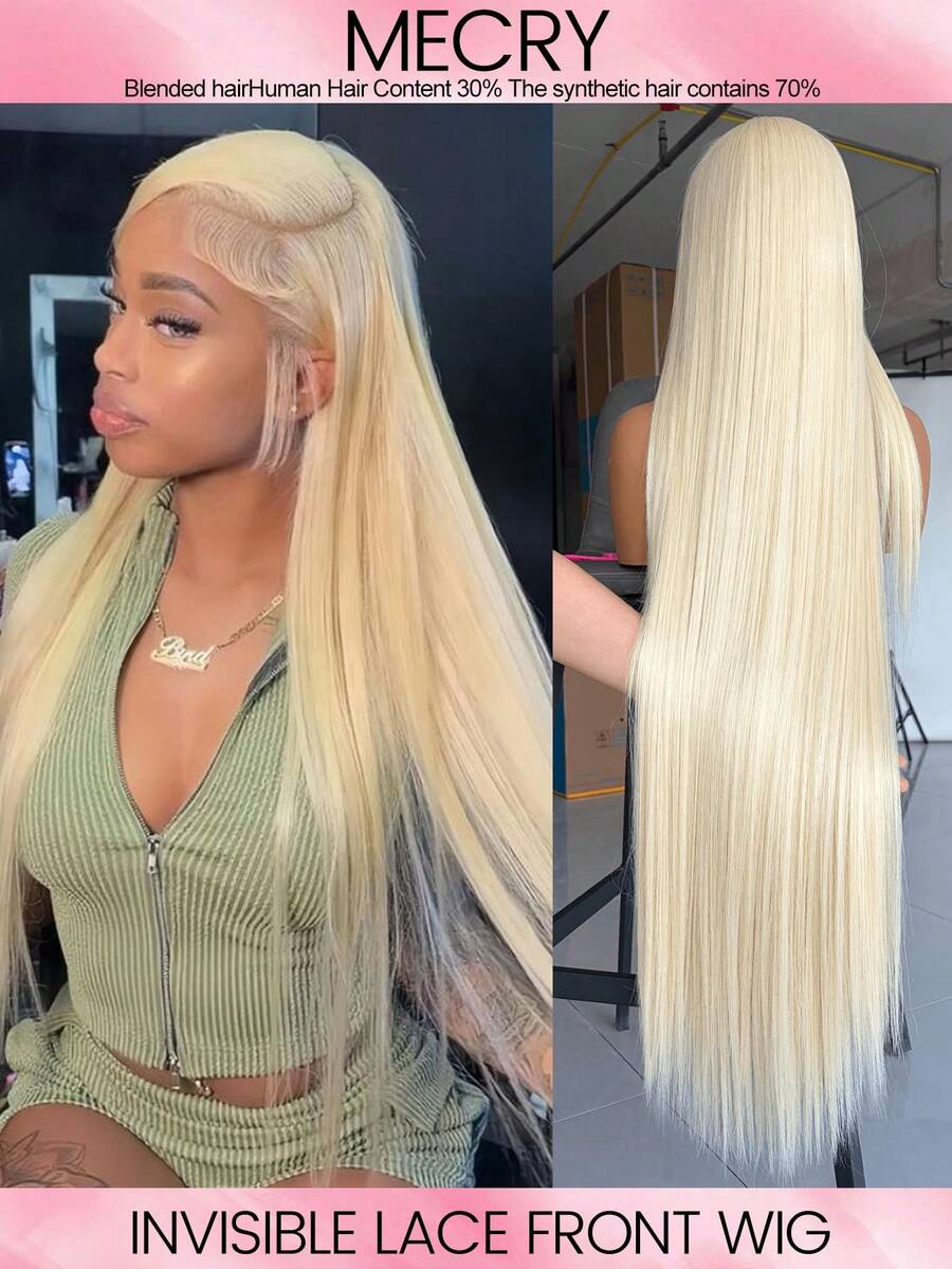 MECRY Mscathy Adult Medium Short Wigs 180% Density HD 5x5 Lace Closure Brazilian Human Hair - Pre-Trimmed Straight Hair With Dark Roots, Glueless Gradient, Vacation Style - S613 - View 1