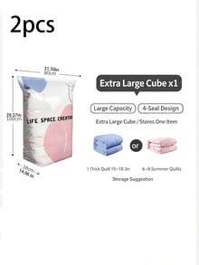 Large Capacity Vacuum Storage Bags, Pump-Free Space-Saving Compression Bags, Suitable For Clothes And Blankets, 2026 New Style, Bedroom Room Decor, Back To School Season - Multicolor - View 15