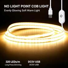 Lampu Strip LED COB Kontrol Sentuh, Bertenaga USB, Dapat Diredupkan, Dua Warna Putih Hangat & Putih, Lampu Bawah Kabinet untuk Dapur dan Lemari Pakaian di Rumah - MultiWarna - View 5