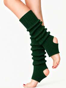 Women's Knitted Warm Pantyhose, Open-Toe Ribbed Crochet Leg Coverings, Relaxed-Style Winter Ankle Socks, Suitable For Yoga, Dancing And Daily Wear - Multicolor - View 17