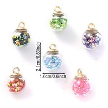 10pcs Clear Crystal Glass Ball Charms With Gold Cap, Shiny AB Color Spacer Pendants For DIY Jewelry Making, Necklaces, Earrings & Crafts - Random Color - View 3