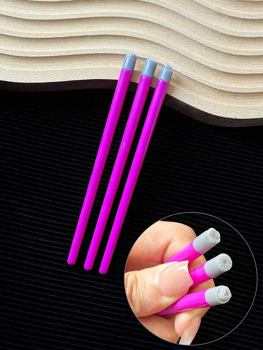 Silicone Nail Art Carving Tool Soft Head Stamping Embossing Pen Handmade DIY Nail Flower Pattern Decoration Tool - Multicolor - View 1