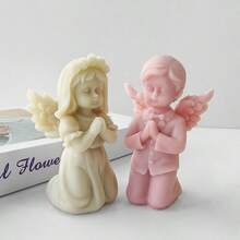 Angel Prayer Candle Mold, Suitable For DIY Resin And Plaster Casting, Used For Home Decor, Ornaments And Creative Handmade Gifts - A-White - View 4