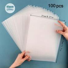 93g Frosted Translucent Vellum Paper 8.27x11.7 Inch, Smooth Printable Craft Paper For Stamping Embossing, DIY Scrapbooking Wedding Invitations, 40/60/100 Sheets - A4 (29.7 X 21 Cm) - View 9