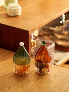 Glass Candy Jar American Christmas Halloween Sealed Storage Jar For Home Snacks - Multicolor - View 6