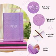 Elegant Shiny Sequin A5 Hardcover Notebook, Cute Heart Pattern College Ruled Journal, Diary Gift For Girls And Women, Suitable For Office Note-Taking - Multicolor - View 9
